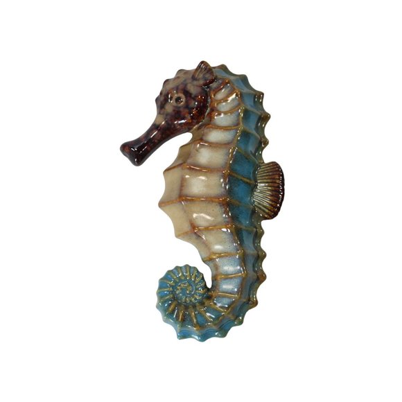 Wall Decor Ceramic Seahorse Wall Glazed Blue Brown 6695 Poshmark